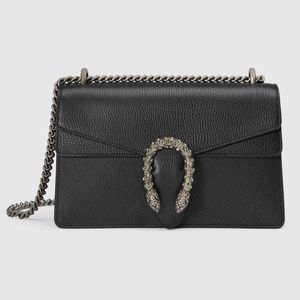 Gucci Shoulder Bag Black Silver metal